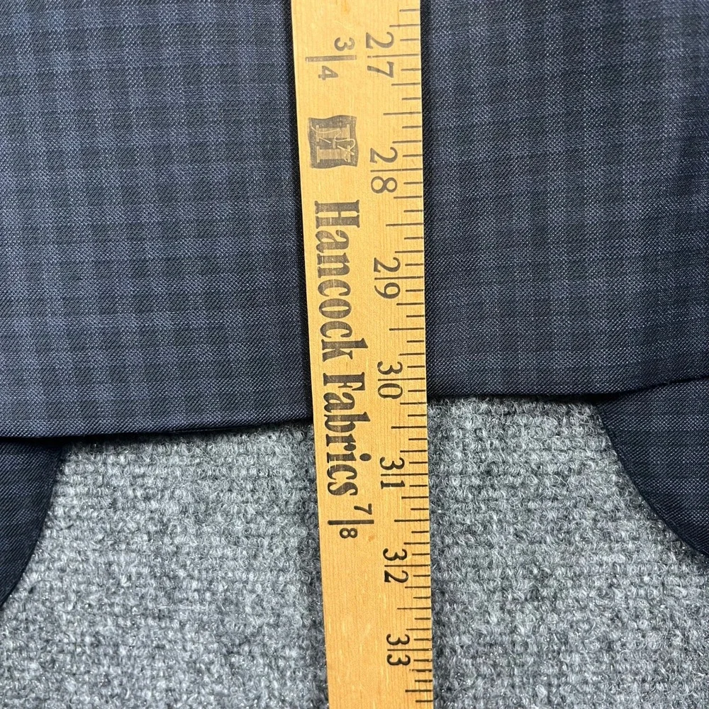 J. Hilburn Sport Coat Mens 48R Navy Blue Wool Micro-Check Tailored Fit Blazer